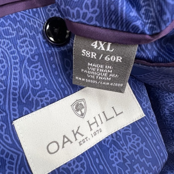 OAK HILL Big & Tall Blazer Mens 4XL (58-60R) Polyester Blend Stretch Navy/Black - Picture 9 of 12